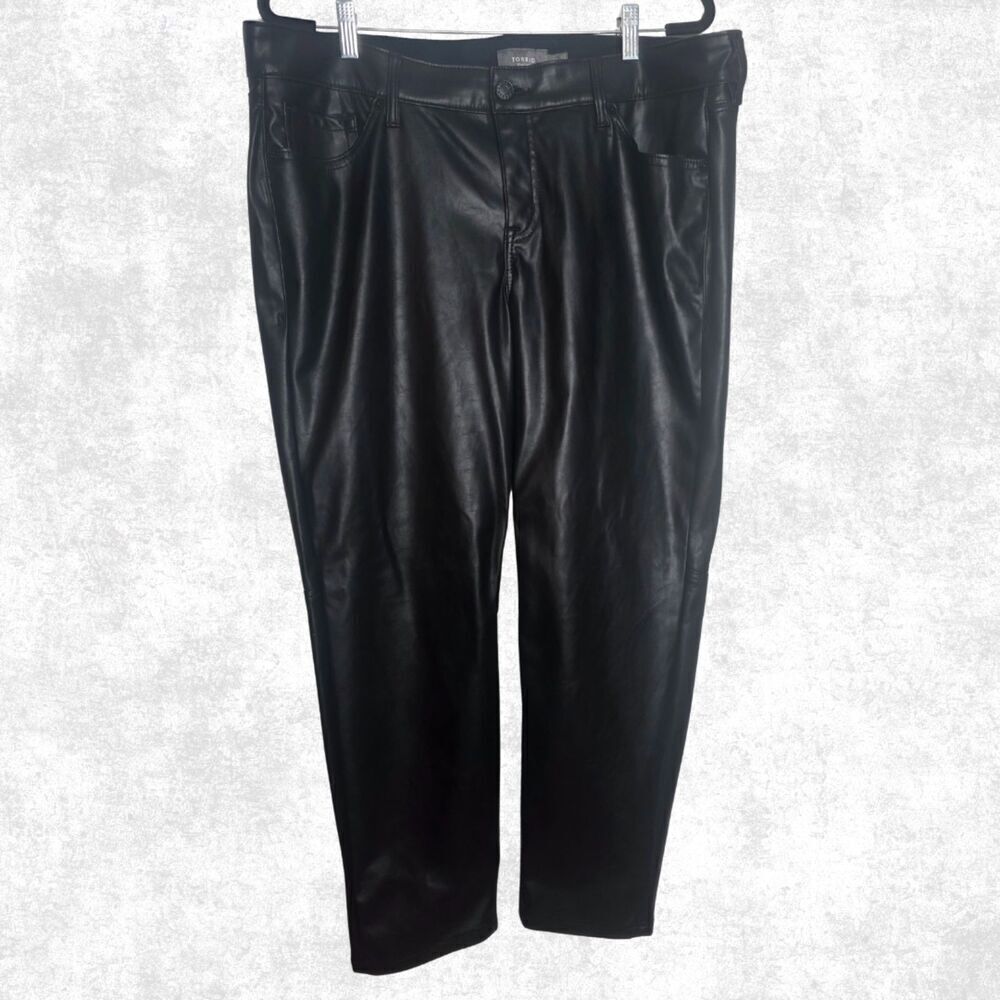 Torrid Faux Leather Pants Black Size 18R High Rise Rocker Chic Plus Size